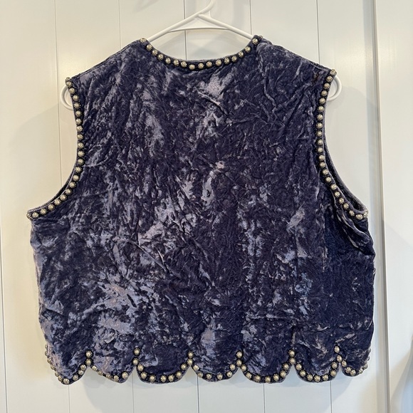 Double D Rach Wear Crushed Velvet and Studded Vest Large - Picture 5 of 6